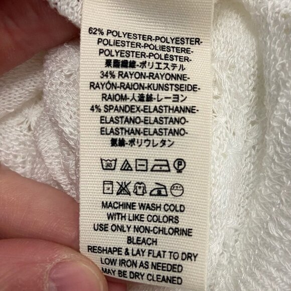 NWT Free People Dreamgirl Top Ivory White Knit Lace Size Large Bohemian New Boho - Picture 6 of 7